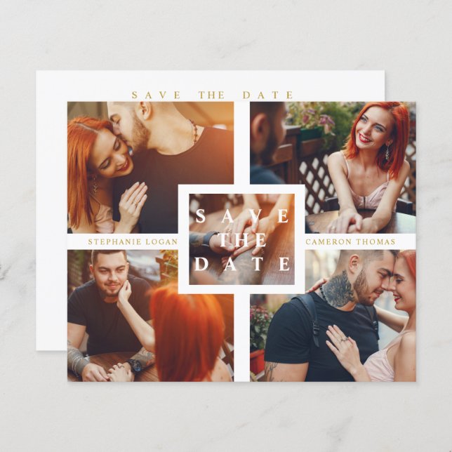 Budget Minimalist Modern Collage 5 Custom Photos (Front/Back)