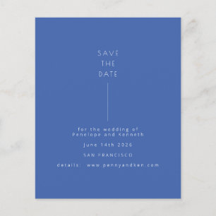 Budget Minimalist Modern Photo Blue Save The Date