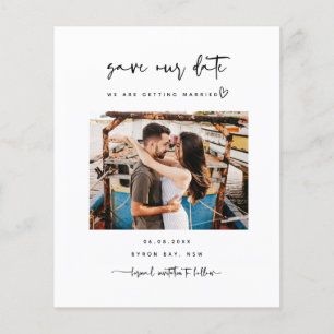 Budget Minimalist modern photo Save the Date Flyer