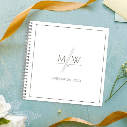 BUDGET Minimalist Monogram Wedding Guest Book