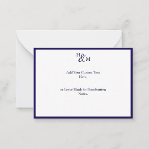 Budget Minimalist Monogram Wedding Messages Note Card