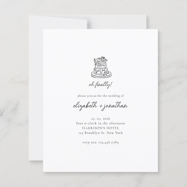 Budget Minimalist Oh Finally Script Wedding (Front)