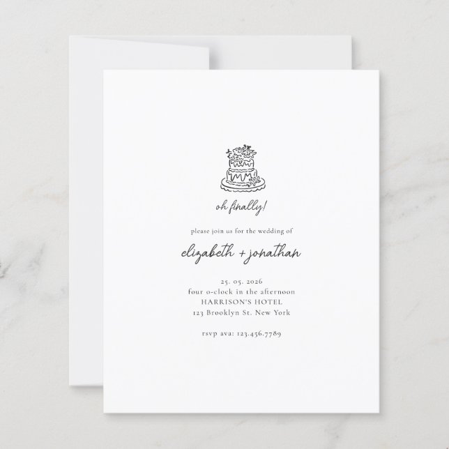 Budget Minimalist Oh Finally Script Wedding (Front)