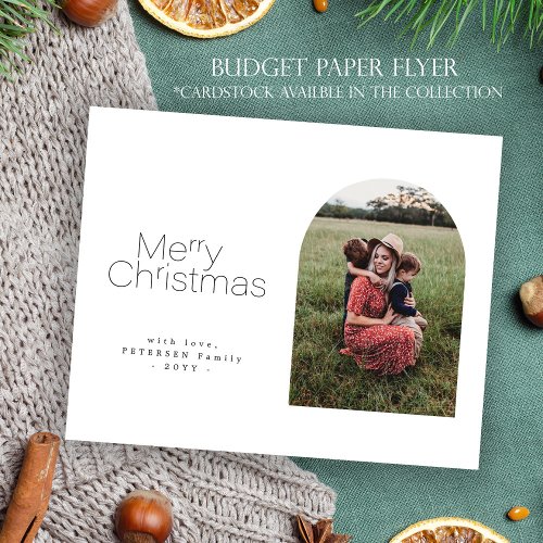 Budget minimalist photo Christmas Holiday Card Flyer