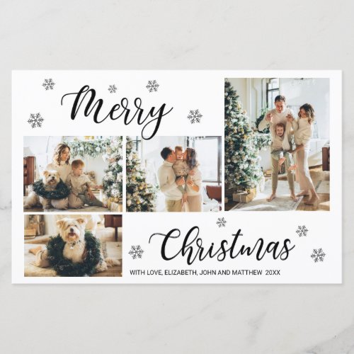 Budget Minimalist Photo Collage Christmas Greeting