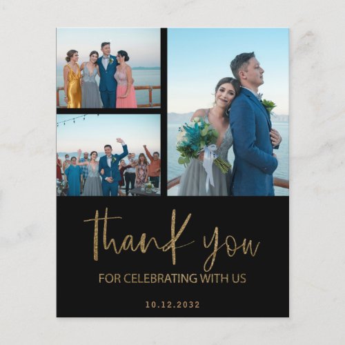 Budget Minimalist Photo Collage Thank you Wedding