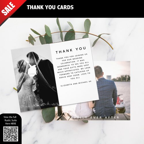 BUDGET Minimalist Photo Custom Wedding Thank You