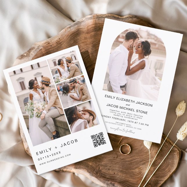 Budget Minimalist Photo QR code White Wedding (Creator Uploaded)