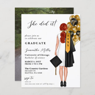 Budget Minimalist Photo She Did It Graduation