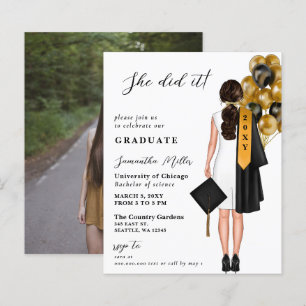 Budget Minimalist Photo She Did It Graduation