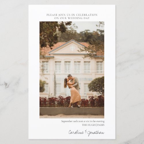 Budget Minimalist Photo Wedding RSVP Invitation