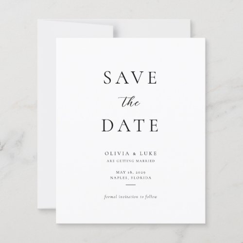 Budget Minimalist Photo Wedding Save The Date