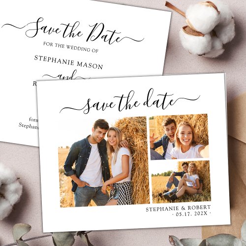 Budget Minimalist Photo Wedding Save The Date Card