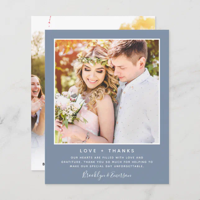 Budget Minimalist Photo Wedding Thank You Card | Zazzle