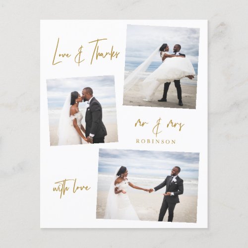 Budget Minimalist Photo Wedding Thank You Card