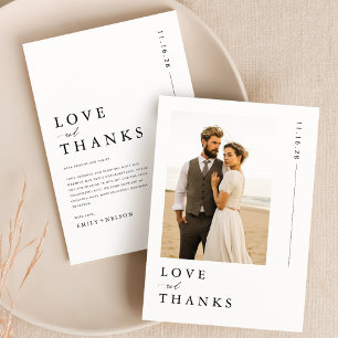 Budget Minimalist Photo Wedding Thank You Card