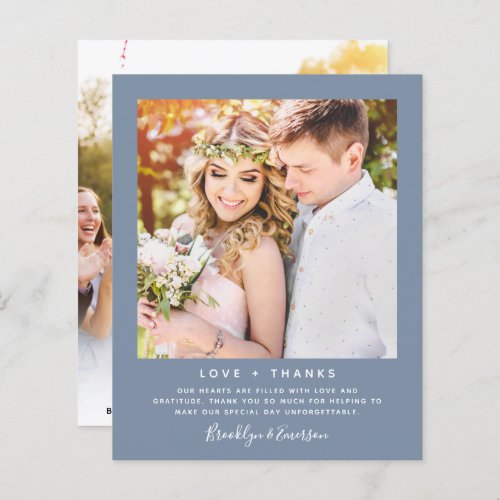 Budget Minimalist Photo Wedding Thank You Card