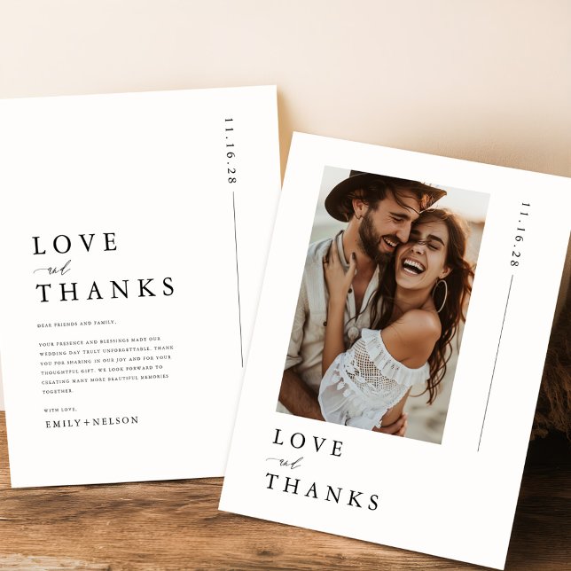 Budget Minimalist Photo Wedding Thank You Cards Flyer (Creator Uploaded)