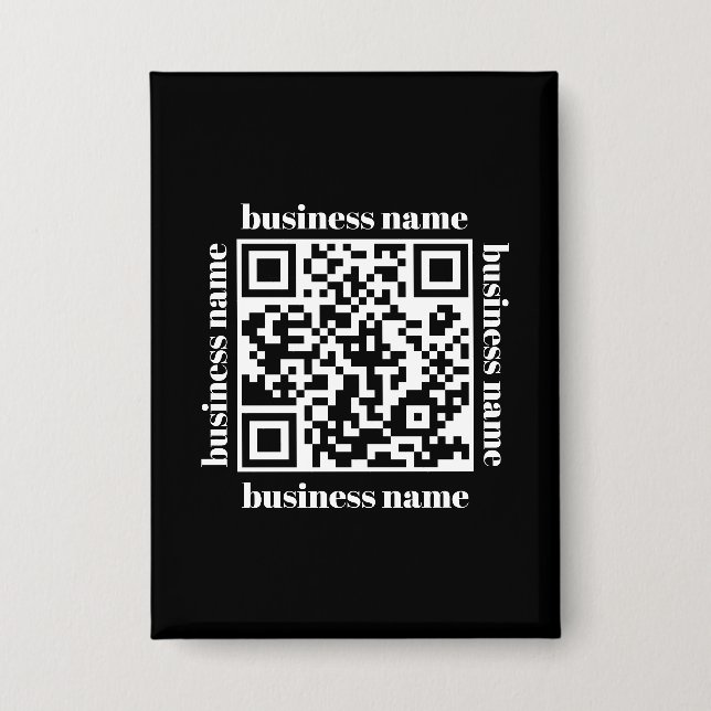 budget minimalist QR Code Business Keychain Button (Front)
