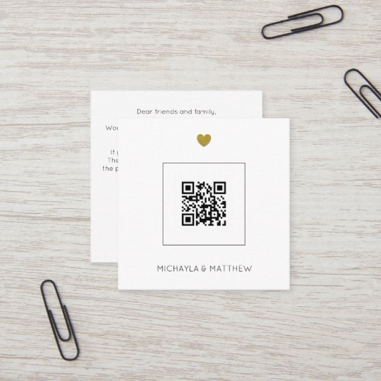 Budget Minimalist QR Code White Wedding Invitation | Zazzle.com