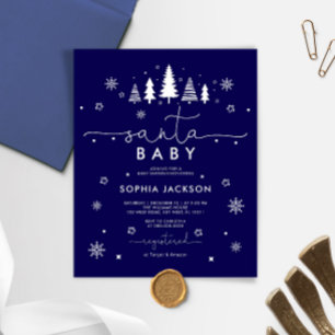 Budget Minimalist Santa Baby invitation V2