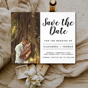 Budget Minimalist Simple Save the Date Photo Flyer