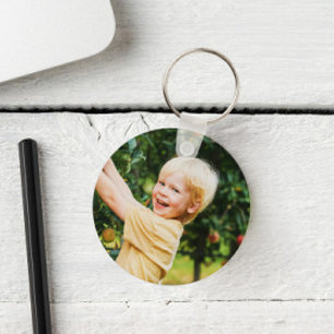 Budget Minimalist Simple Two Photo Gift Keychain