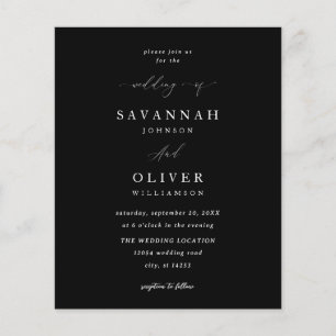 Budget Minimalist Simple Wedding- Black Flyer