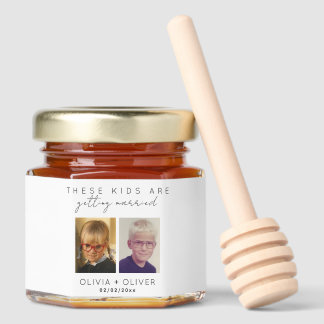 Budget, minimalist these kids are getting married honey jar favors