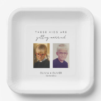Budget, minimalist these kids are getting married paper plates