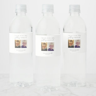 Budget, minimalist these kids are getting married water bottle label