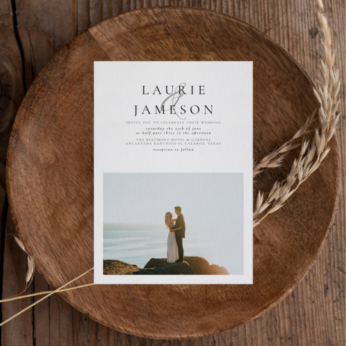 Budget Minimalist Typography Chic 2 Photo Wedding