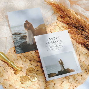 Budget Minimalist Typography Chic 2 Photo Wedding