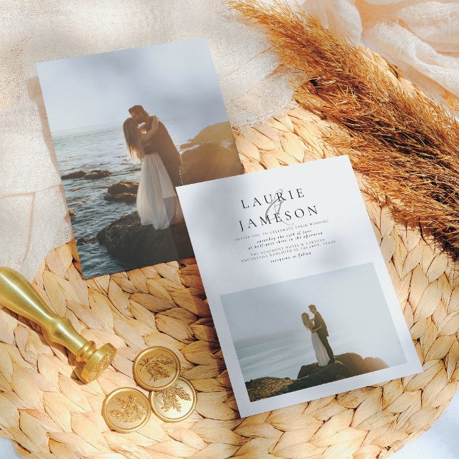 Budget Minimalist Typography Chic 2 Photo Wedding (Creator Uploaded)