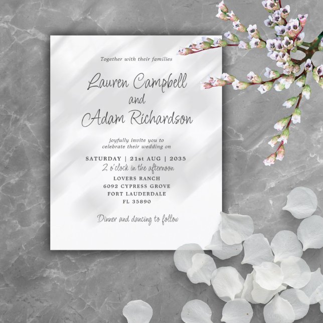 Budget Minimalist Wedding Invitation  (Creator Uploaded)