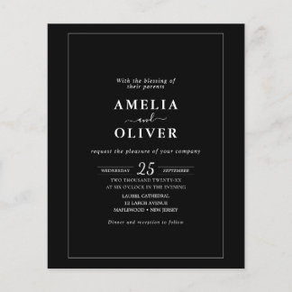 Budget Minimalist Wedding Invitation Flyer