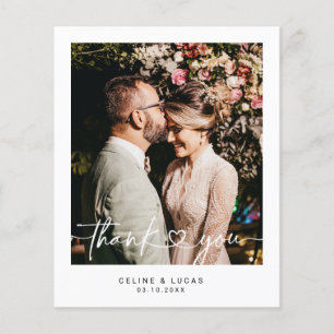 Budget Minimalist Wedding Photo Thank You Card Flyer