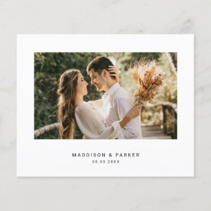 Budget Minimalist Wedding Photo Thank You Card Flyer