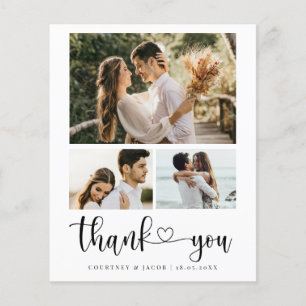 Budget Minimalist Wedding Photo Thank You Card Flyer