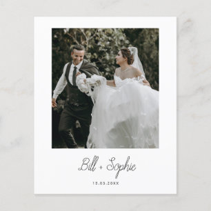 Budget Minimalist Wedding Photo Thank You Card Flyer