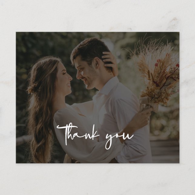 Budget Minimalist Wedding Photo Thank You Card Flyer (Front)