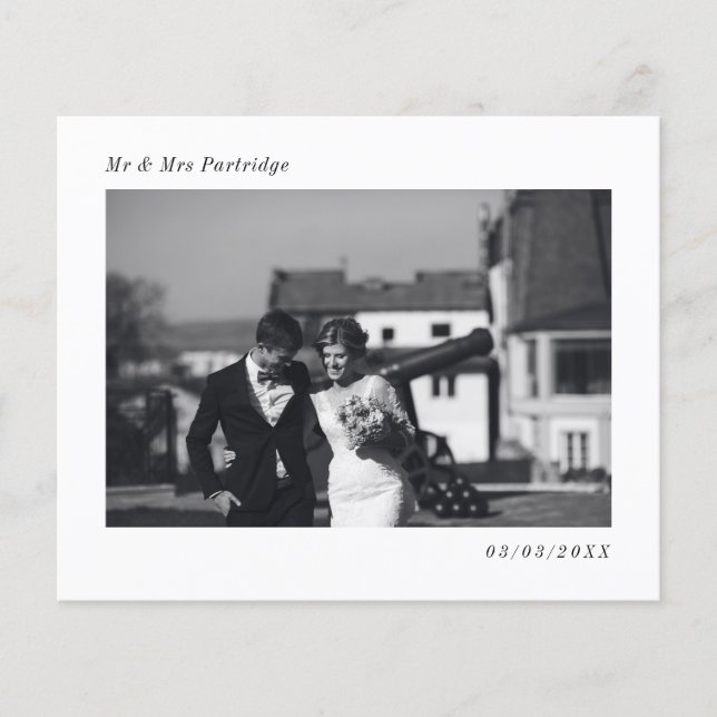 Budget Minimalist Wedding Photo Thank You Card Flyer (Front)