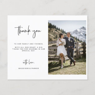 Budget Minimalist Wedding Photo Thank You Card Flyer