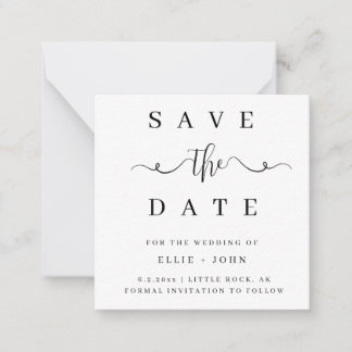 BUDGET Minimalist Wedding Save The Date Invitation