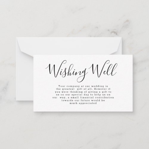BUDGET Minimalist Wedding Wishing Well Enclosure Note Card