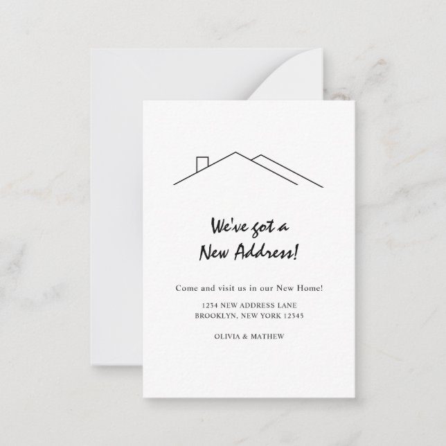 BUDGET Minimalist We've got a New Address Moving Note Card (Front)