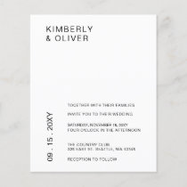 Budget Minimalist White Wedding Invitations