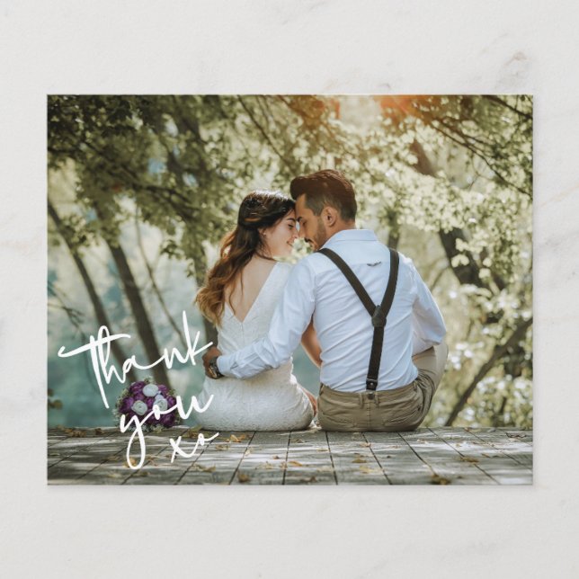 Budget Minimalist XO Photo Thank You Card Flyer (Front)