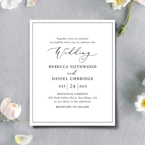 Budget Minimalistic All_in_One Wedding Invitation