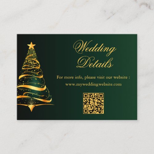 Budget Minimalistic Christmas Tree Wedding Details Enclosure Card